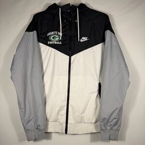 Nike Windrunner Jacket Men’s Medium Granite Bay Football Hooded Windbreaker Gray